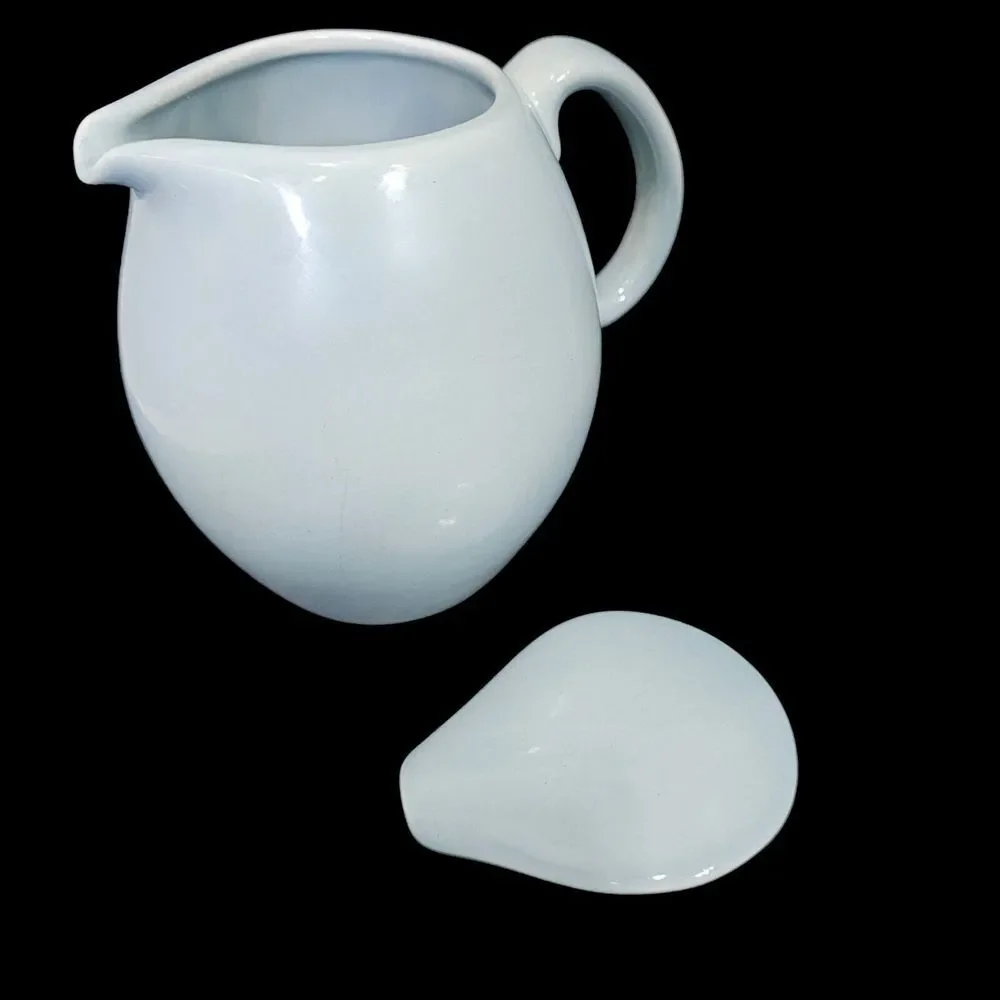 Vintage Russel Wright Iroquois Casual Mid Century Blue China 32oz Pitcher W/ Lid